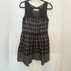 Just Taylor Fit Flare women’s Dress in‎ Black and Tan - Size 12